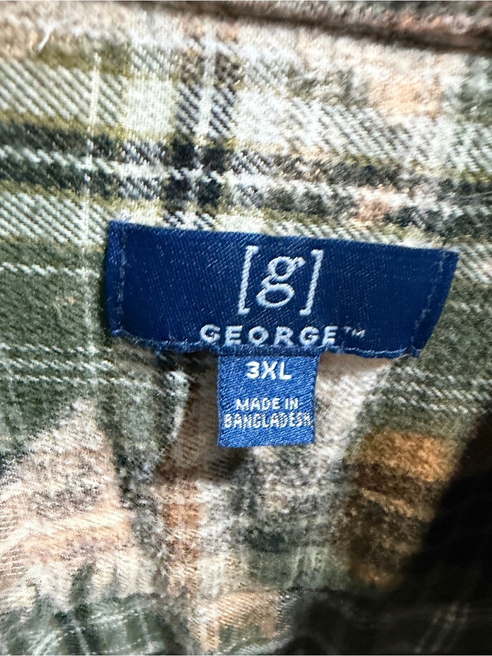 Up-cycled Plaid Flannel Shirt with Vintage Garden Graphic Patch Back - Picture 9 of 10